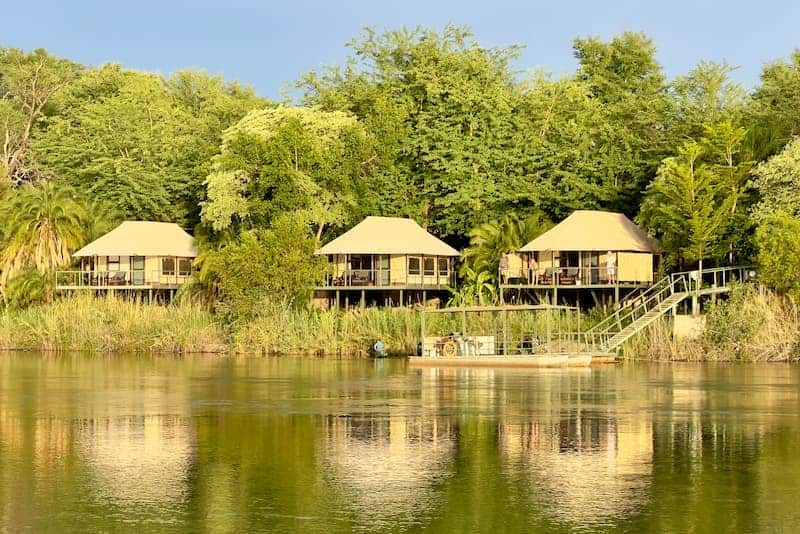 View from the river to Shametu River Lodge